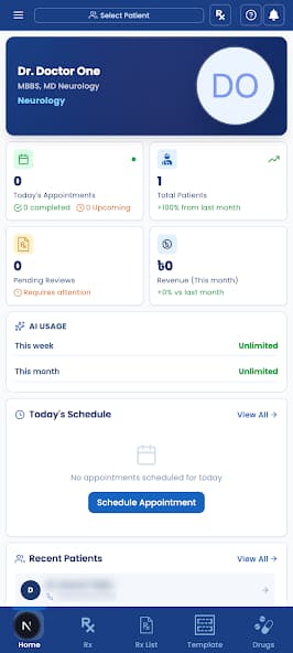 DocFai mobile app doctor dashboard